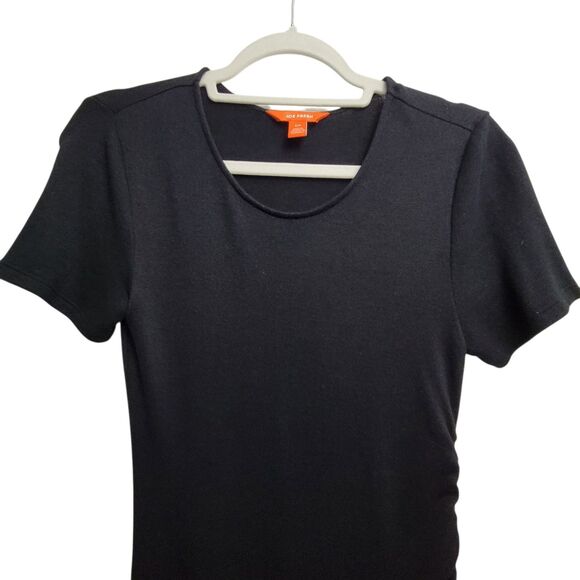 Joe Fresh Black Side Cinch Midi Dress Size Small - Picture 3 of 10